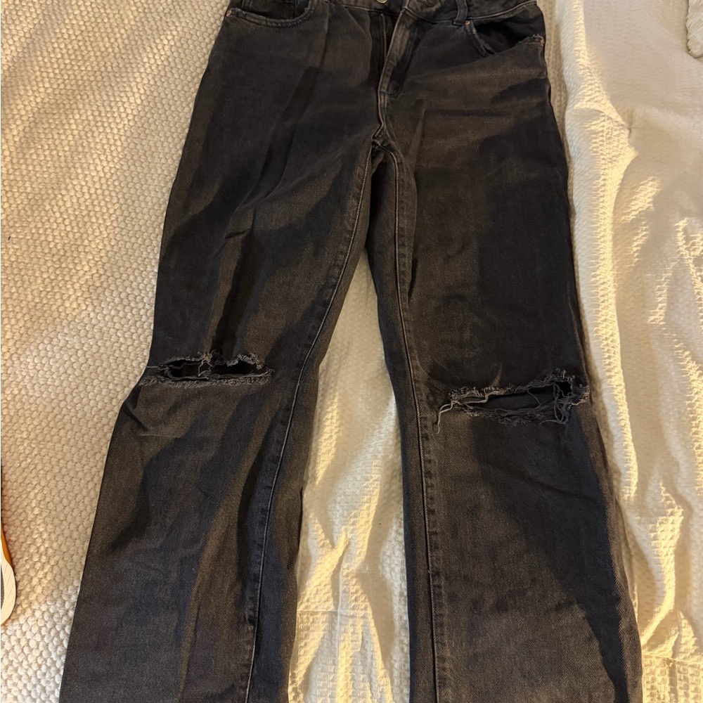 Garage wide leg ripped jeans